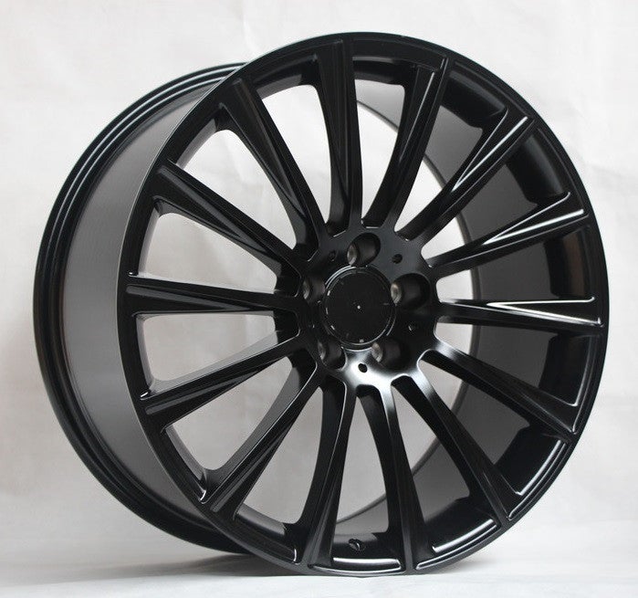 22" X 9/10" Staggered Aluminum Satin Black Wheels Set - Dynamic Performance - R502-SB-22x9/10-5x112-35/35-66.56