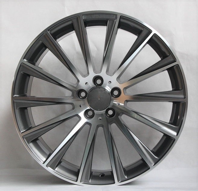 22" X 9/10" Staggered Aluminum Titanium Machine Face Wheels Set - Dynamic Performance - R502-TM-22x9/10-5x112-35/38-66.56