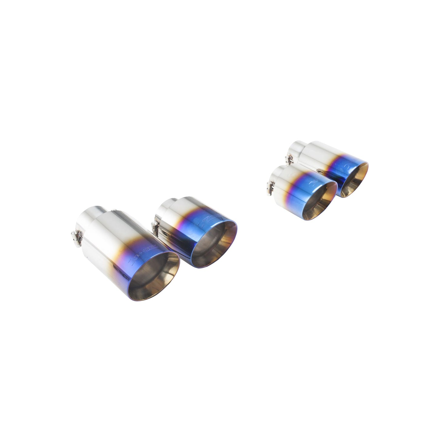 XFORCE VW Golf Mark 7R 2013(EU) 2015(US)-2018 Blue Quad Tip Option (for Xforce System Only Will NOT Fit OEM); Exhaust Tail Pipe Tip ES-VW09-BLUETIPS