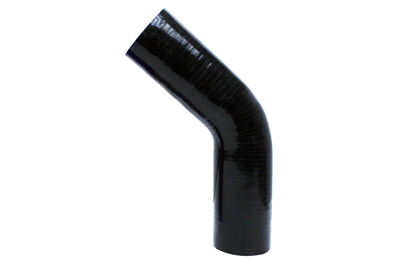 HPS Performance Silicone 45 Degree Elbow Coupler HoseHigh Temp 4-ply Reinforced3-1/8" IDBlack HTSEC45-312-BLK