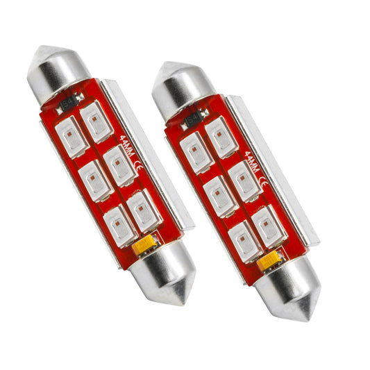 Oracle Lighting 5207-003 - ORACLE 44MM 6 LED 3-Chip Festoon Bulbs (Pair) - Red