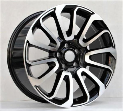 24" X 10" Black Machine Face Aluminum Wheels Set - Dynamic Performance - R526-BM-24x10-5x120-45-72.56