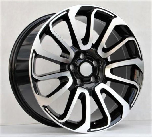 24" X 10" Black Machine Face Aluminum Wheels Set - Dynamic Performance - R526-BM-24x10-5x120-45-72.56