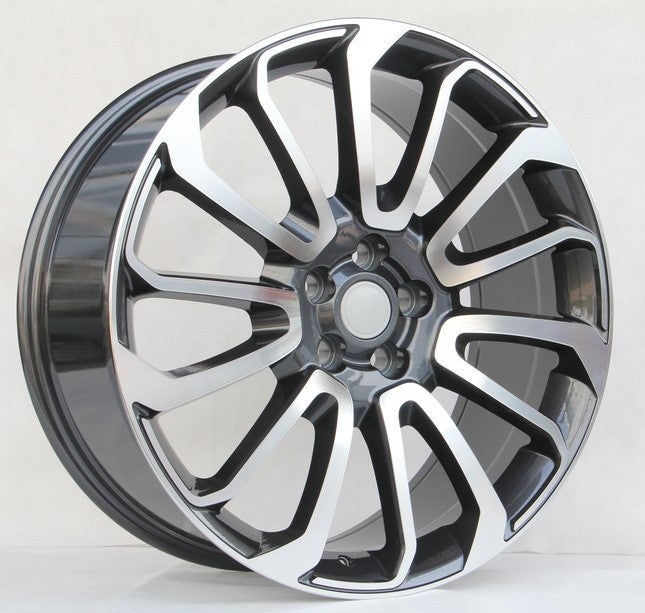 22" X 9.5" Titanium Machine Face Aluminum Wheels Set - Dynamic Performance - R526-TM-22x9.5-5x120-45-72.56