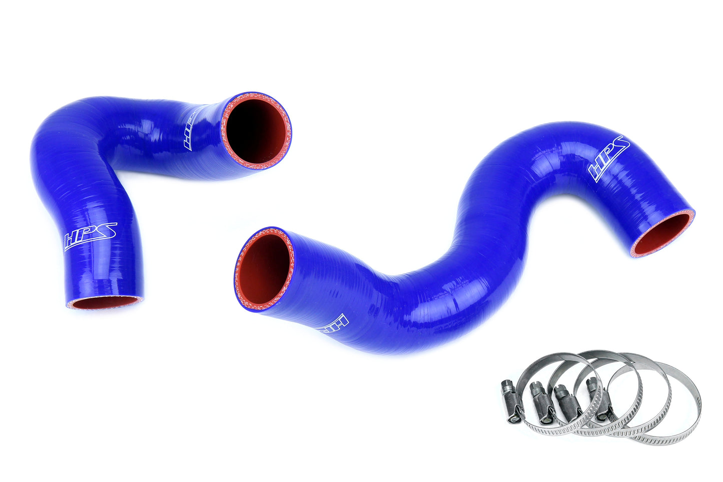 HPS Performance High Temp 3-ply Reinforced Silicone Replaces OEM Rubber Radiator Coolant Hoses 57-1968-BLUE