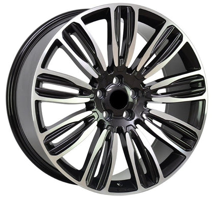 20" X 9.5" Black Machine Face Aluminum Wheels Set - Dynamic Performance - R531-BM-20x9.5-5x120-45-72.56