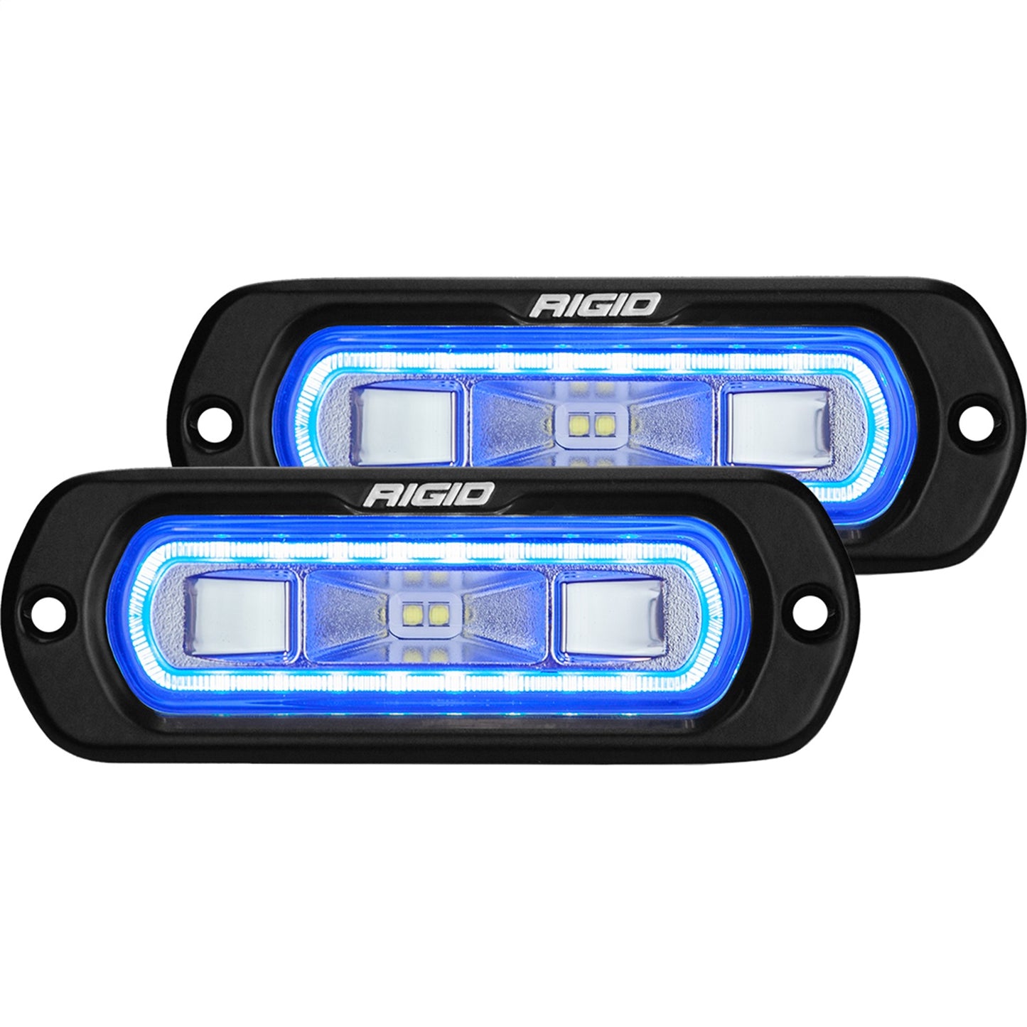 RIGID Industries SR-L Series Off-Road Spreader Pod 3 Wire Flush Mount Blue Halo Pair 53221