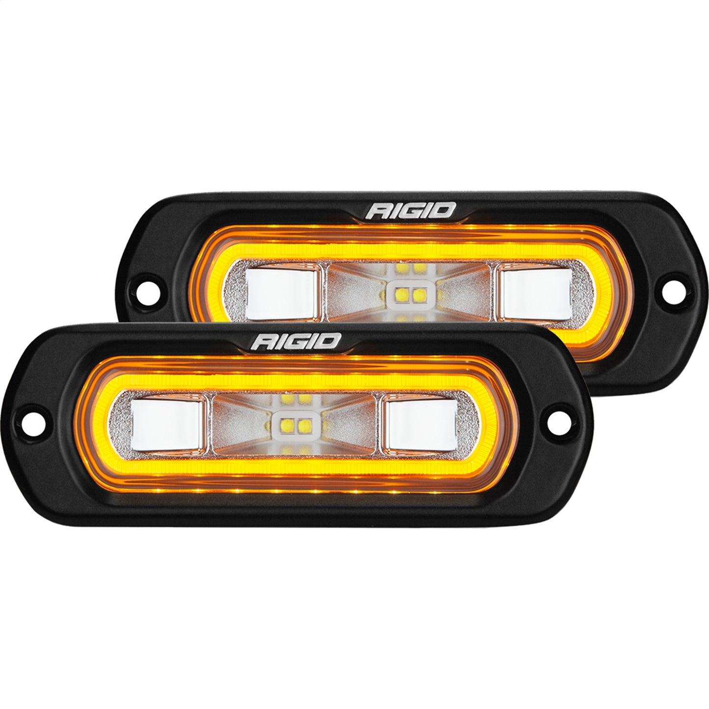 RIGID Industries SR-L Series Off-Road Spreader Pod 3 Wire Flush Mount Amber Halo Pair 53223