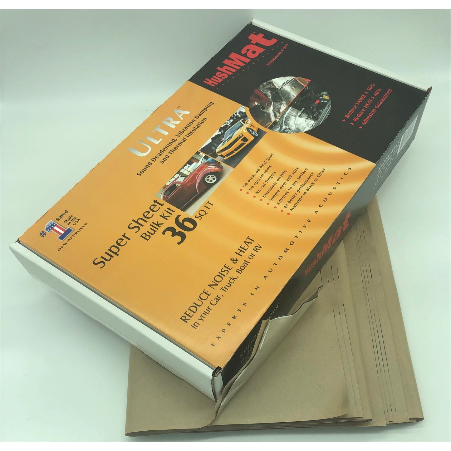 Hushmat Super Bulk Kit - Silver Foil with Self-Adhesive Butyl-9 Sheets 18inx32in ea 36 sq ft 10801