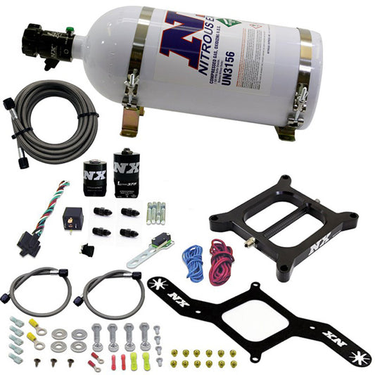 Nitrous Express 4150 RNC Conventional Plate System W/ .375" Solenoid W/ 10lb Bottle NX-55140-10