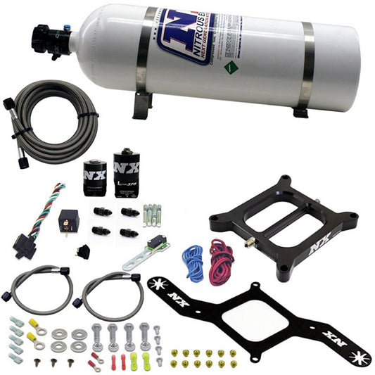 Nitrous Express 4150 RNC Conventional Plate System W/ .375" Solenoid W/ 15lb Bottle NX-55140-15