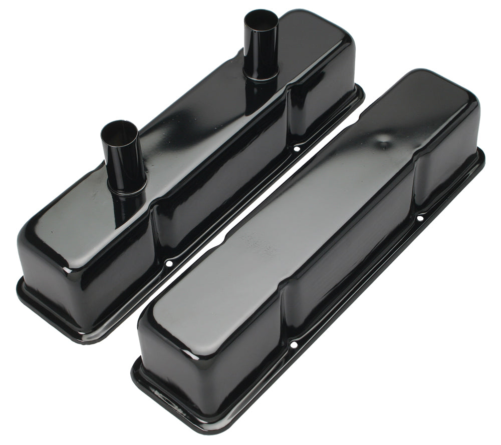 Trans-Dapt Performance Circle Track Valve Covers; 4-1/8 In. Tall; 1-3/8 In. Diameter Tubes; 1958-86 Sb Chevy 283-350- Black 5531