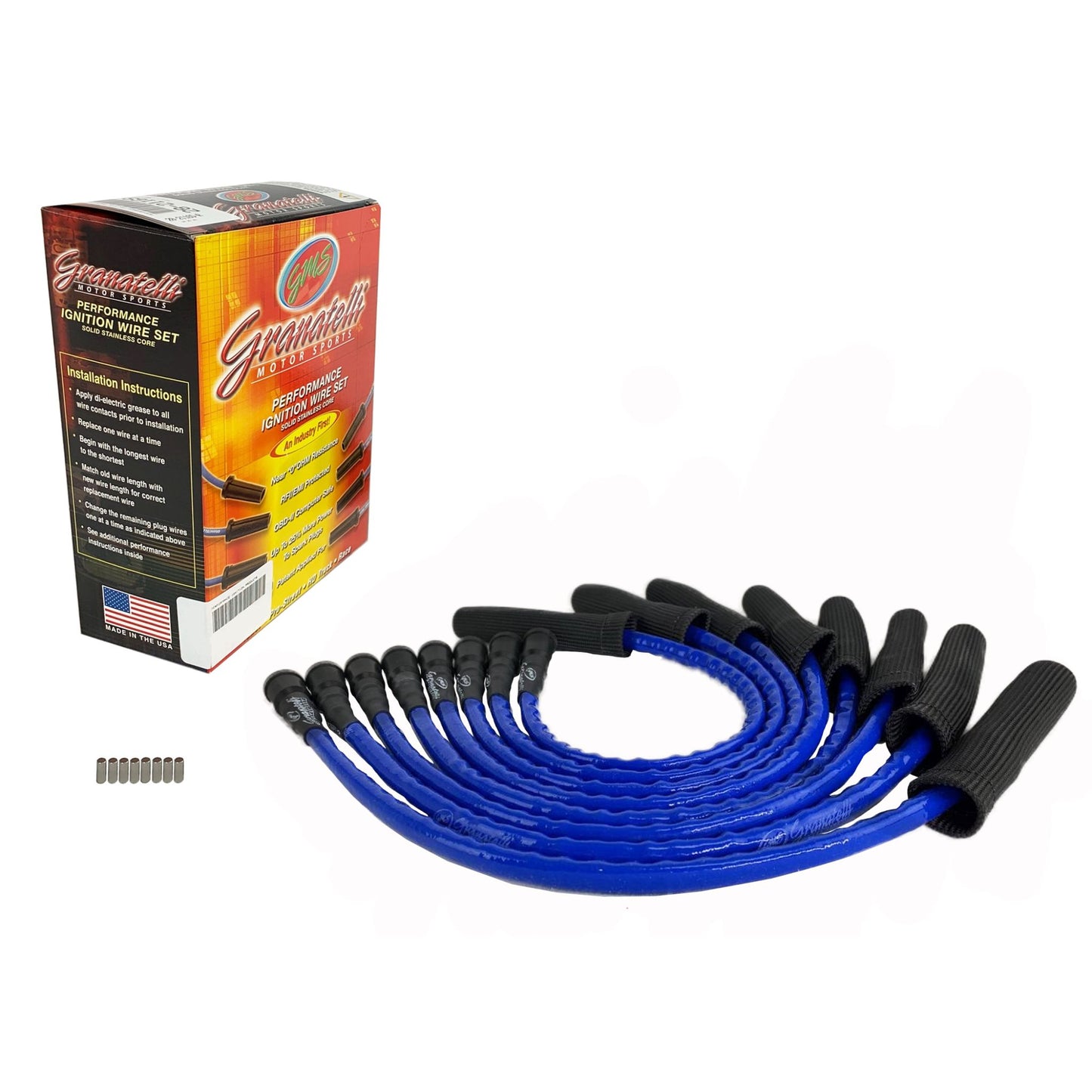 Granatelli Ignition Wires And Coil On/Near Plug Connectors - Ford 28-2116HTBLB