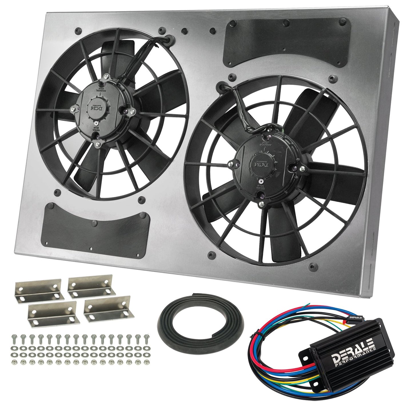 Derale Powerpack - High Output Dual 11" RAD Fan/Alum Shroud Kit w/ PWM Controller 66833