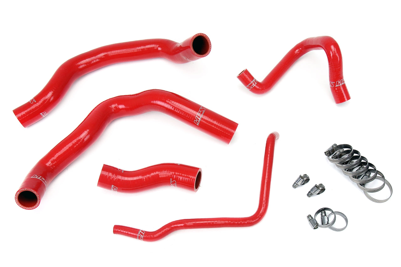 HPS Performance High Temp 3-ply Reinforced Silicone Replace OEM Rubber Radiator Coolant Hoses 57-1211-RED