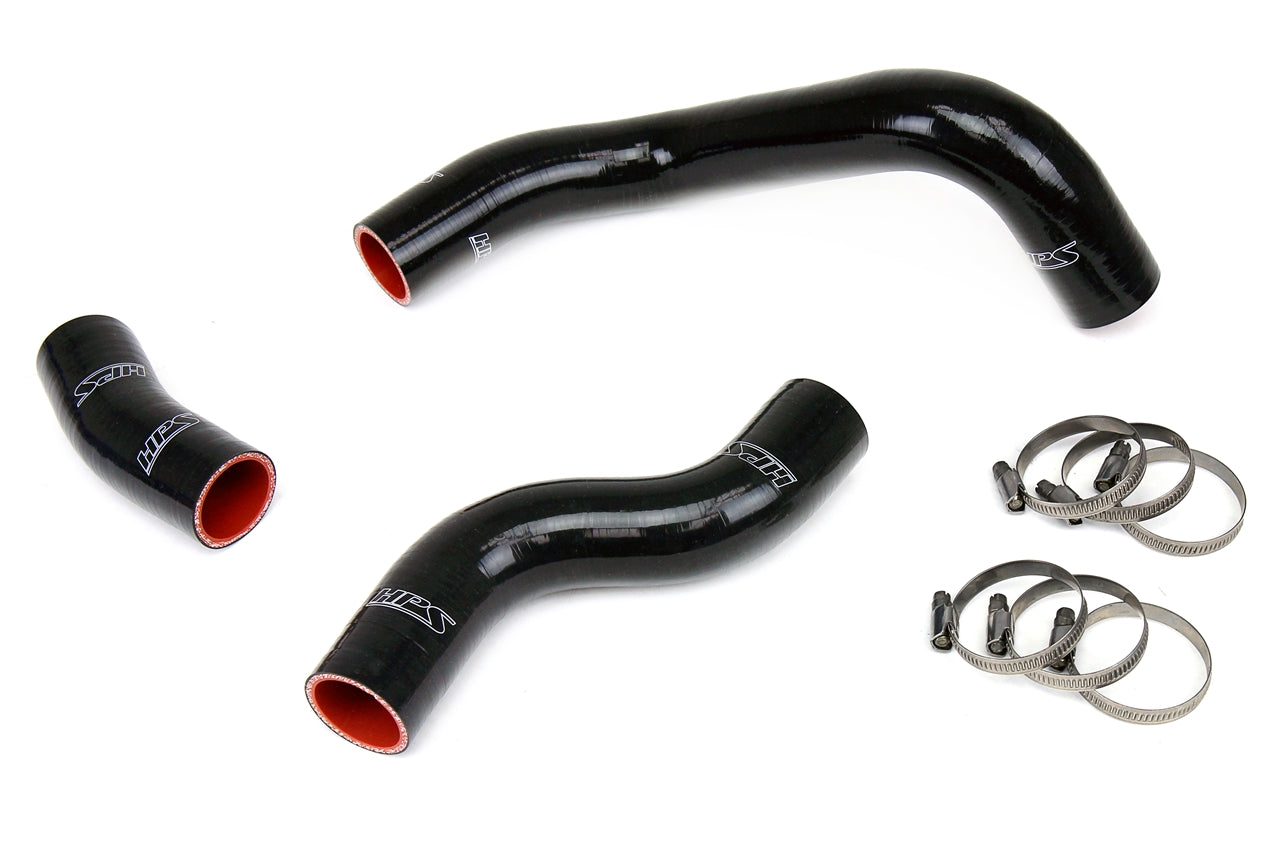 HPS Performance High Temp 3-ply Reinforced Silicone Replace OEM Rubber Radiator Coolant Hoses 57-1226-BLK