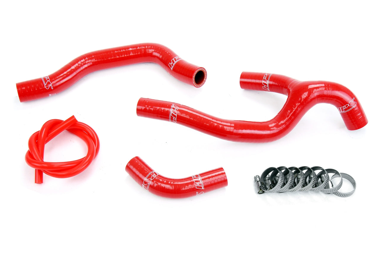 HPS Performance High Temp 3-ply Reinforced Silicone Replace OEM Rubber Radiator Coolant Hoses 57-1237-RED