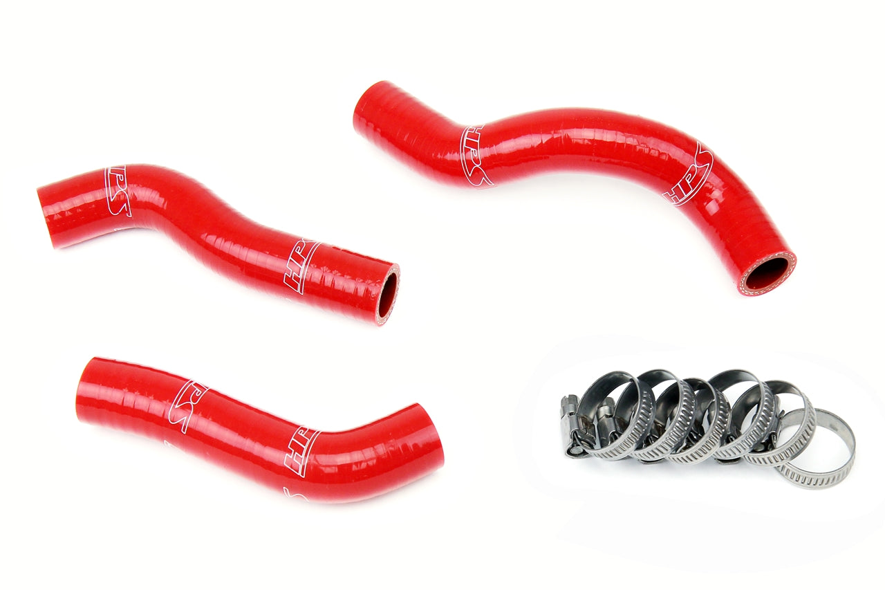 HPS Performance High Temp 3-ply Reinforced Silicone Replace OEM Rubber Radiator Coolant Hoses 57-1249-RED