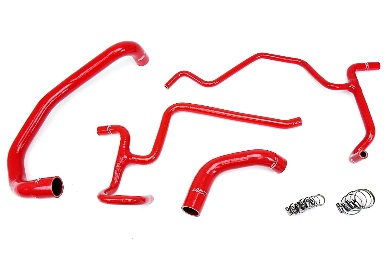 HPS Performance High Temp 3-ply Reinforced Silicone Replace OEM Rubber Radiator Coolant Hoses 57-1326-RED
