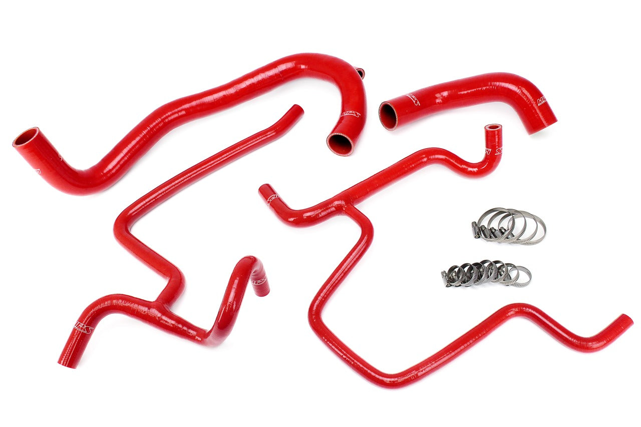 HPS Performance High Temp 3-ply Reinforced Silicone Replace OEM Rubber Radiator Coolant Hoses 57-1328-RED