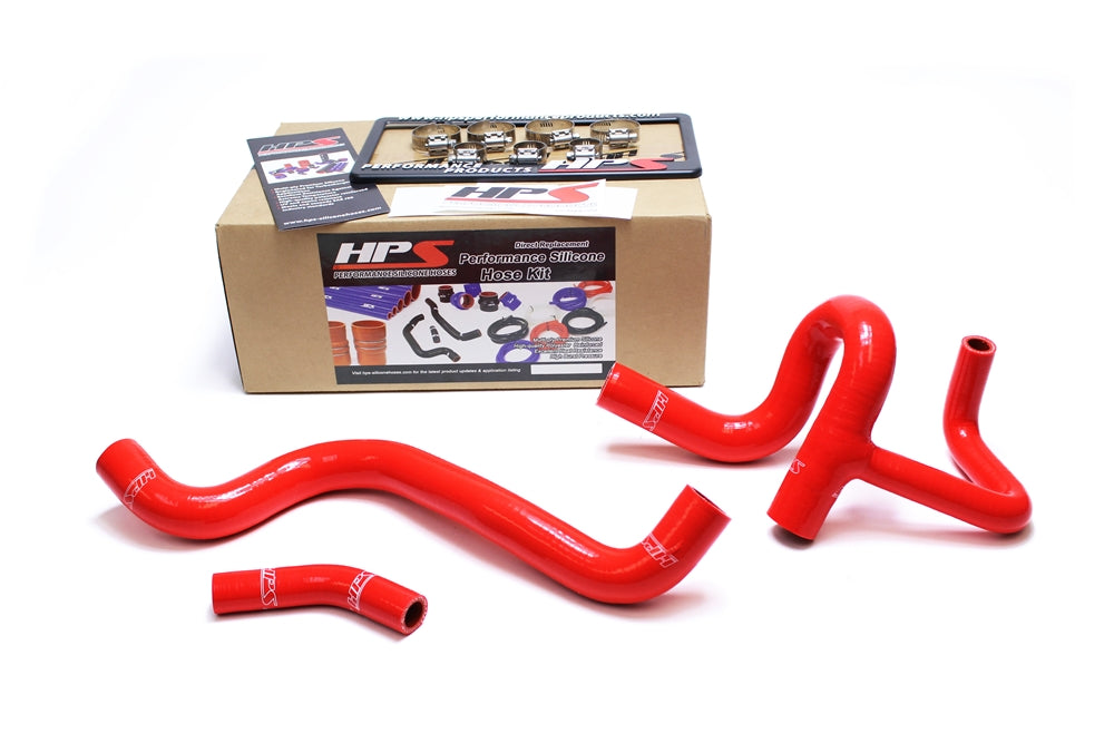 HPS Performance High Temp 3-ply Reinforced SiliconeReplace OEM Rubber Radiator Coolant Hoses 57-1410-RED