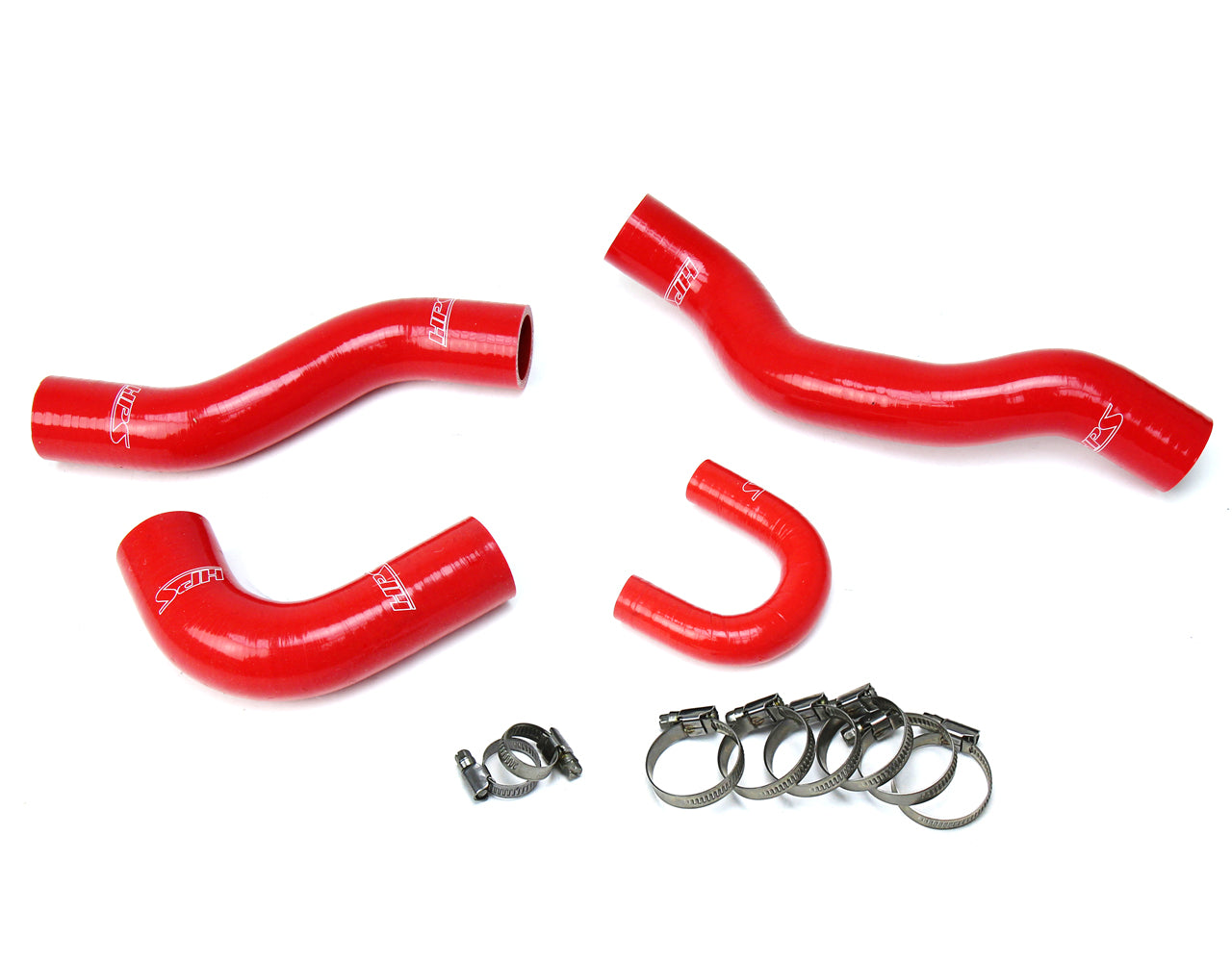 HPS Performance High Temp 3-ply Reinforced SiliconeReplace OEM Rubber Radiator Coolant Hoses 57-1477-RED