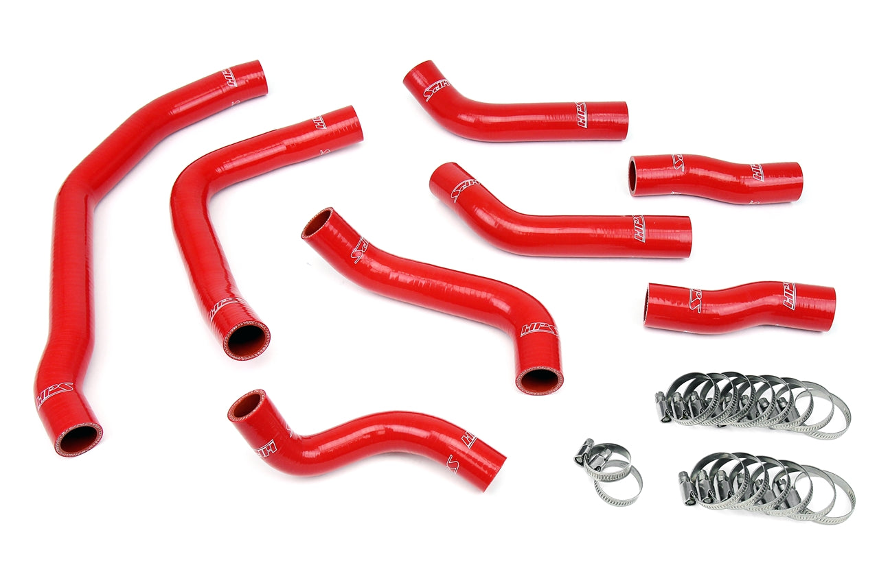 HPS Performance High Temp 3-ply Reinforced SiliconeReplace OEM Rubber Radiator Coolant Hoses 57-1501-RED