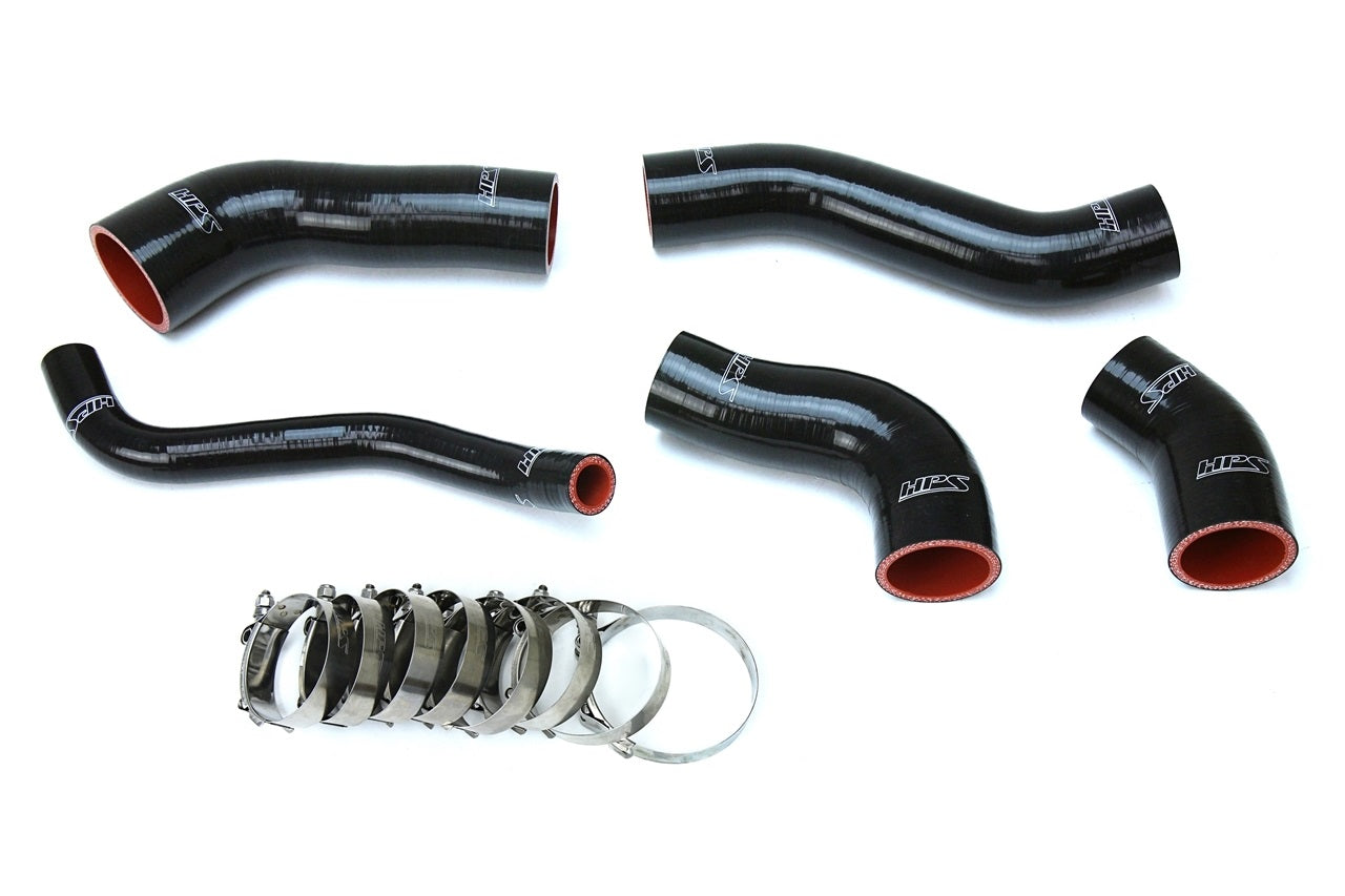 HPS Performance High Temp 4-ply Reinforced SiliconeReplace OEM Rubber Intercooler Turbo Boots 57-1629-BLK