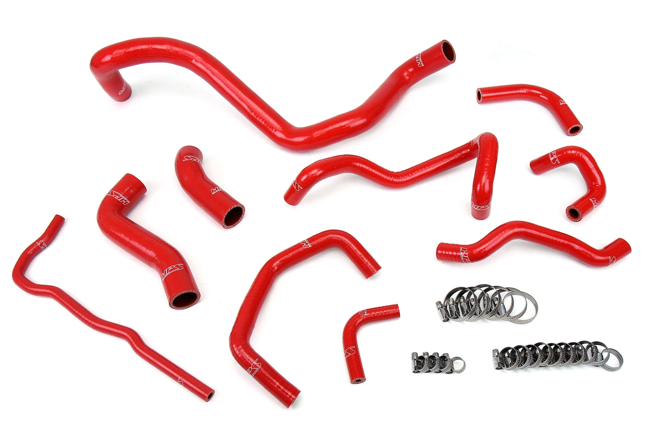 HPS Performance High Temp 3-ply Reinforced SiliconeReplace OEM Rubber Radiator Coolant Hoses 57-1838-RED