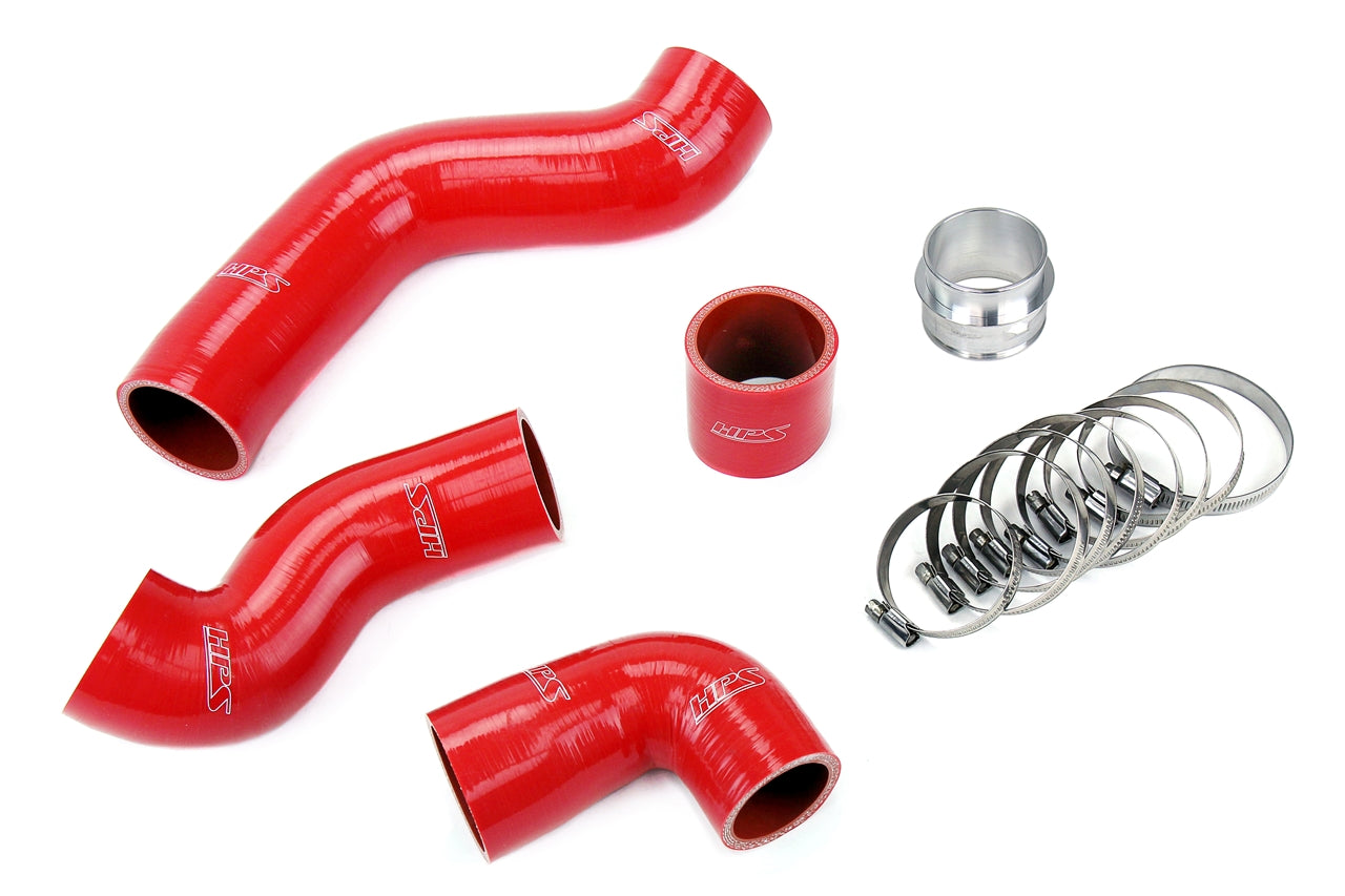 HPS Performance High Temp 4-ply Reinforced SiliconeReplace OEM Rubber Intercooler Turbo Boots 57-1845-RED