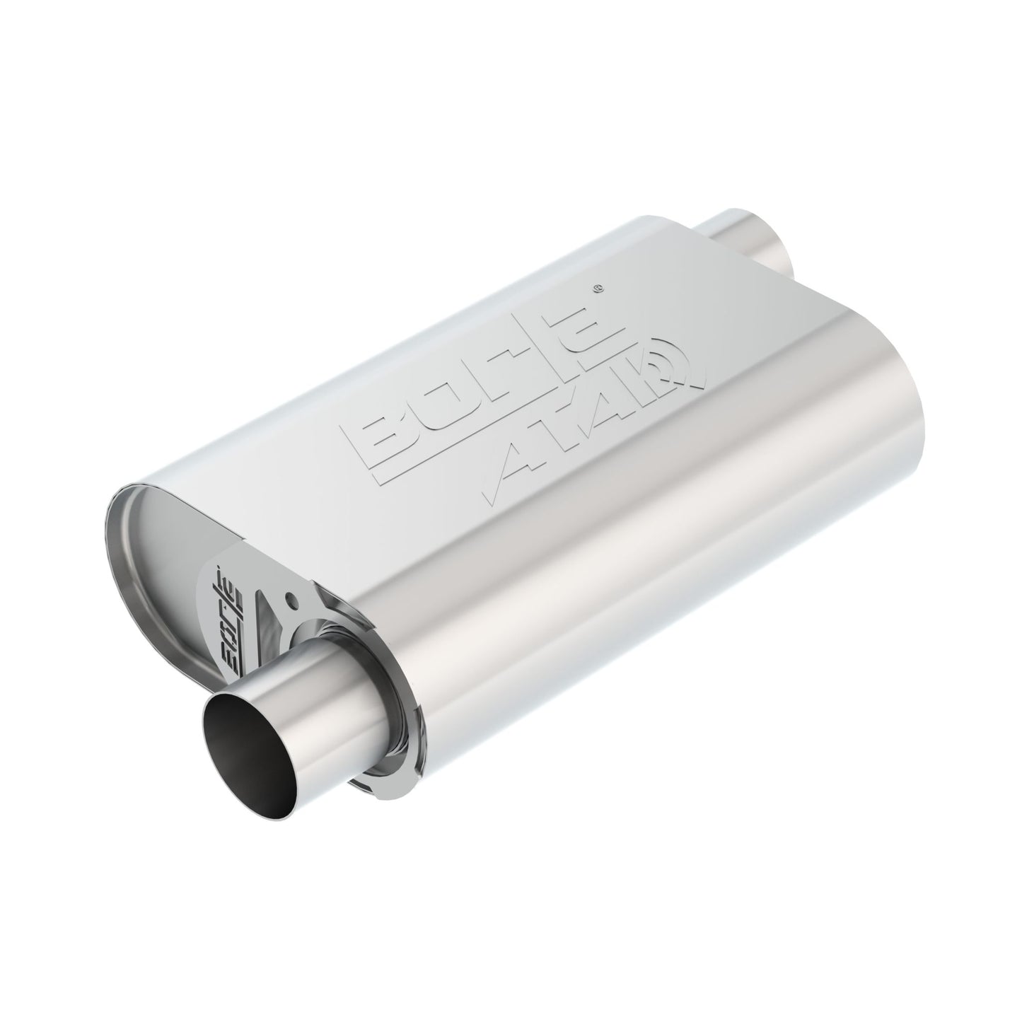 Borla CrateMuffler Muffler Chevrolet Small Block 350/ 383/ 406 CID V8 High Output 2.5in Offset Inlet/ 2.5in Offset Outlet ATAK 400774