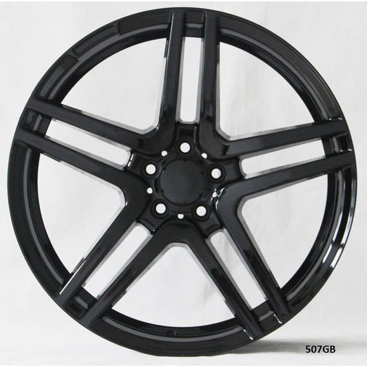 20" X 9.5" Aluminum Gloss Black Wheels Set - Dynamic Performance - R507-GB-20x9.5-5x112-38-66.56