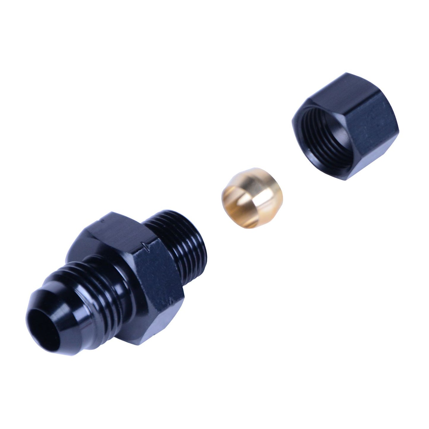 Derale 5/16‚Äö Transmission Cooler Line to -6AN Male Black anodized Fitting 13044