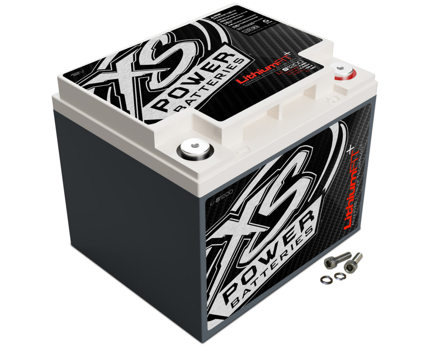 XS Power Batteries Lithium Racing 12V Batteries - M6 Terminal Bolts Included 3360 Max Amps Li-S1200