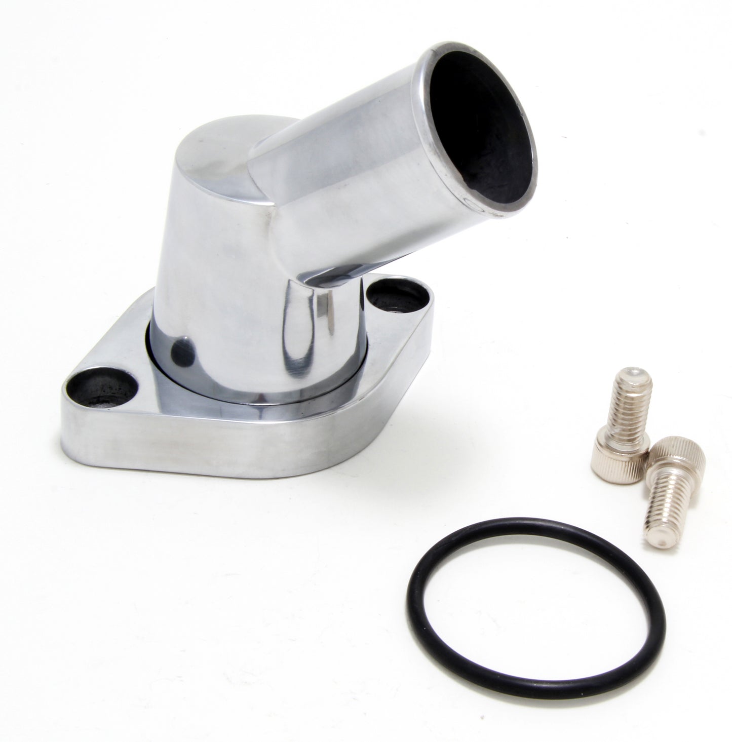 Trans-Dapt Performance 45Deg Swivel Style Water Neck; (O-Ring Seal); Sb And Bb Chevy V8- Polished Aluminum 6003