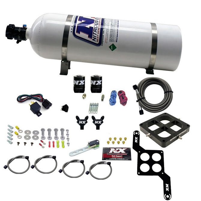 Nitrous Express DOMINATOR BILLET CROSSBAR PRO POWER (100-200-300-400-500HP) WITH 15LB BOTTLE. NX-60547-15