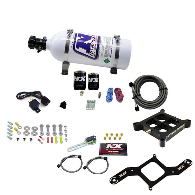 Nitrous Express 4150 SINGLE ENTRY CROSSBAR PLATE SYSTEM RNC (250-750HP) W/5LB BOTTLE NX-63840-05