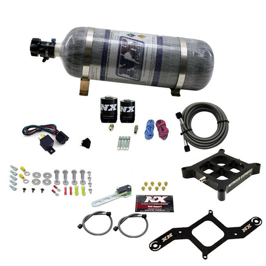 Nitrous Express 4150 SINGLE ENTRY CROSSBAR PLATE SYSTEM RNC (250-750HP) W/COMPOSITE BOTTLE NX-63840-12