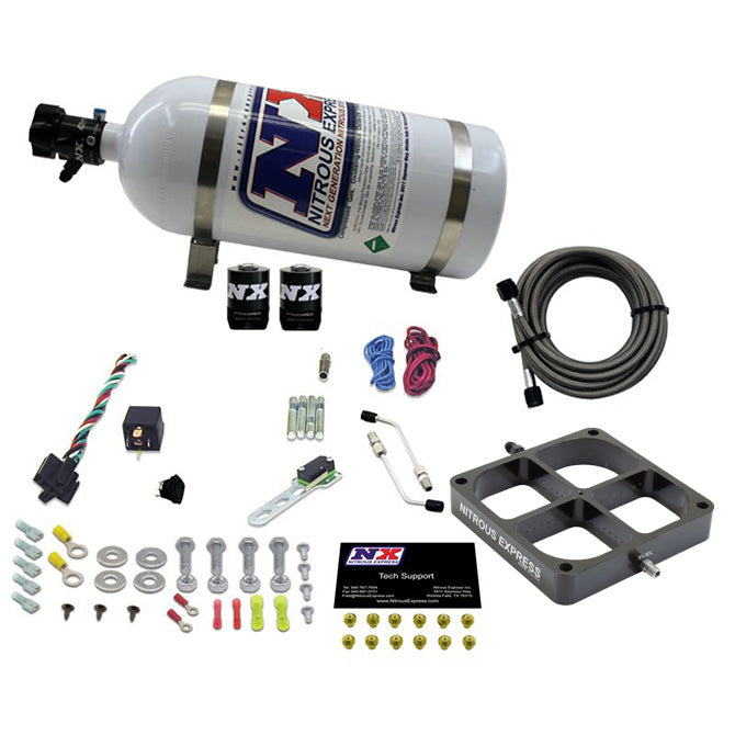 Nitrous Express SINGLE ENTRY CROSSBAR 8500 BASED THROTTLE BODY W/ 10 LB BOTTLE NX-63980-10