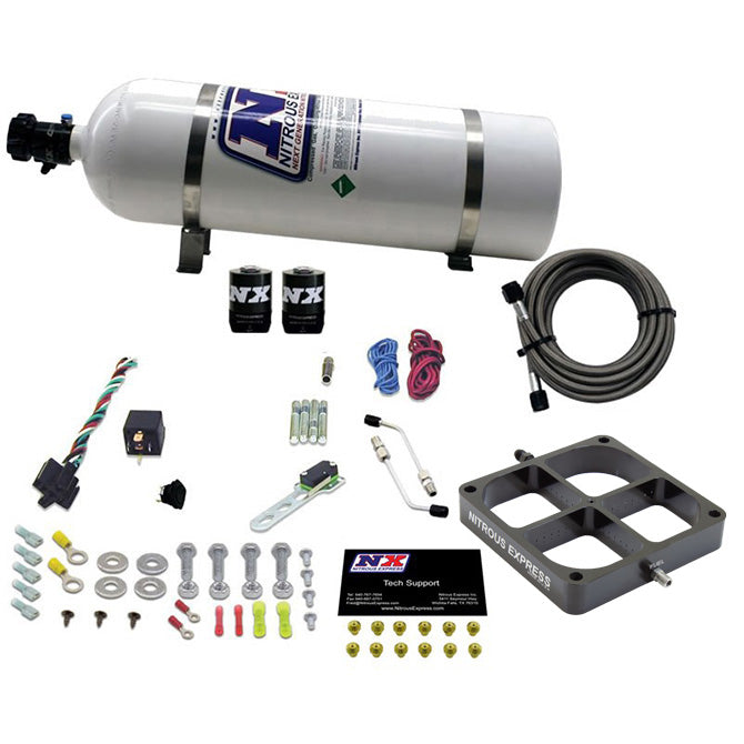 Nitrous Express SINGLE ENTRY CROSSBAR 8500 BASED THROTTLE BODY 15LB BOTTLE NX-63980-15