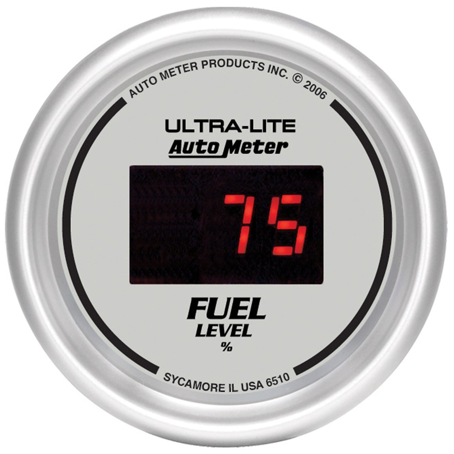 AutoMeter 2-1/16 in. FUEL LEVEL PROGRAMMABLE 0-280 O DIG. SILVER 6510