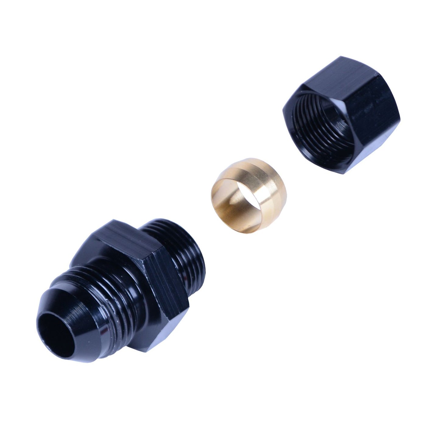 Derale 1/2‚Äö Transmission Cooler Line to -8AN Male Black anodized Fitting 13046