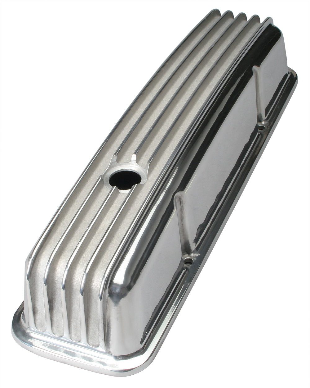 Trans-Dapt Performance Finned Style Retro Valve Covers; Tall; 1958-1986 Chevrolet 283-350- Aluminum 6602