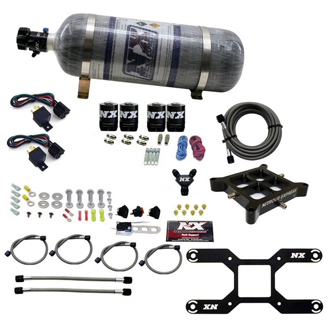 Nitrous Express 4150 DUAL STAGE BILLET CROSSBAR (50-300 & 100-500HP) WITH COMPOSITE BOTTLE. NX-66042-12