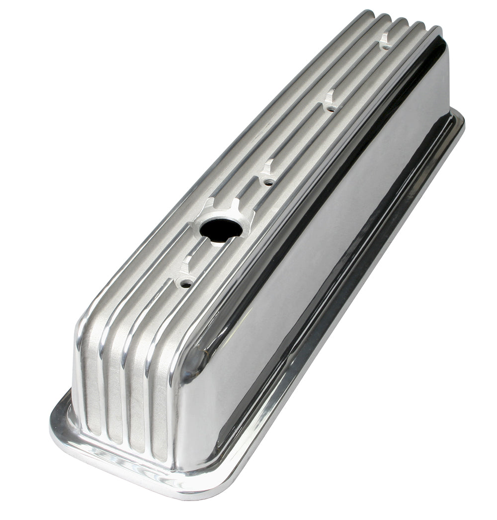 Trans-Dapt Performance Finned Style Retro Valve Covers; Tall; 1987-1999 Chevrolet 5.0/5.7L- Aluminum 6606