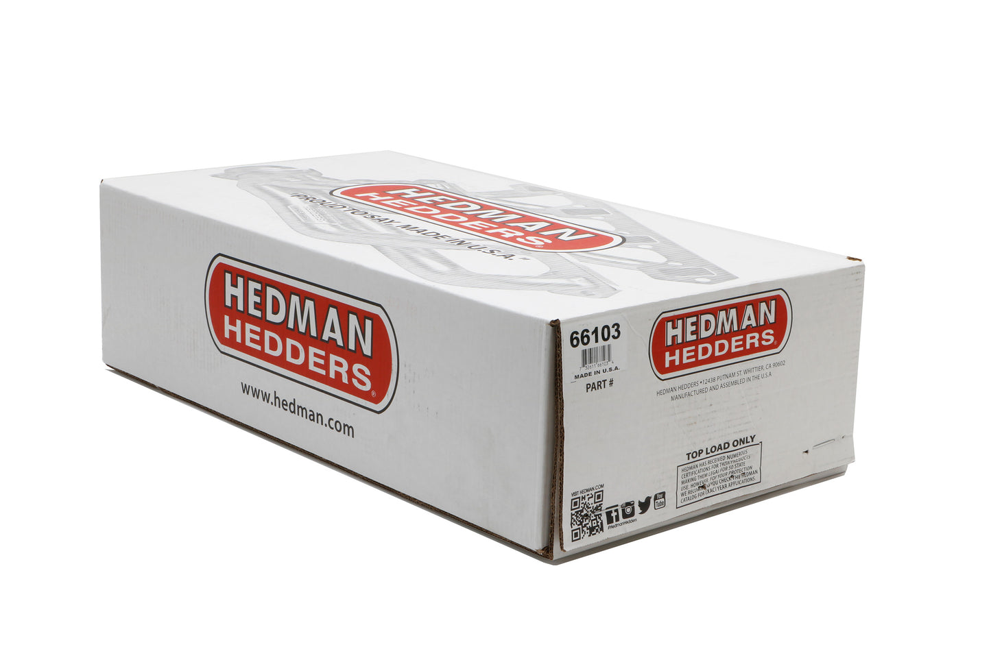 Hedman Hedders HTC COATED HEADERS; 2 IN. TUBE DIA.; 3 IN. COLL.; MID-LENGTH DESIGN 66103