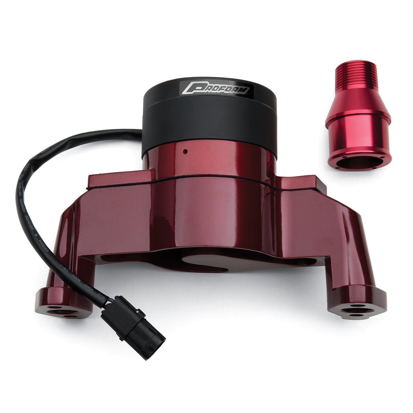 Proform Electric Engine Water Pump; Aluminum; Red Powder Coat; Fits SB Chevy Engines 66225R