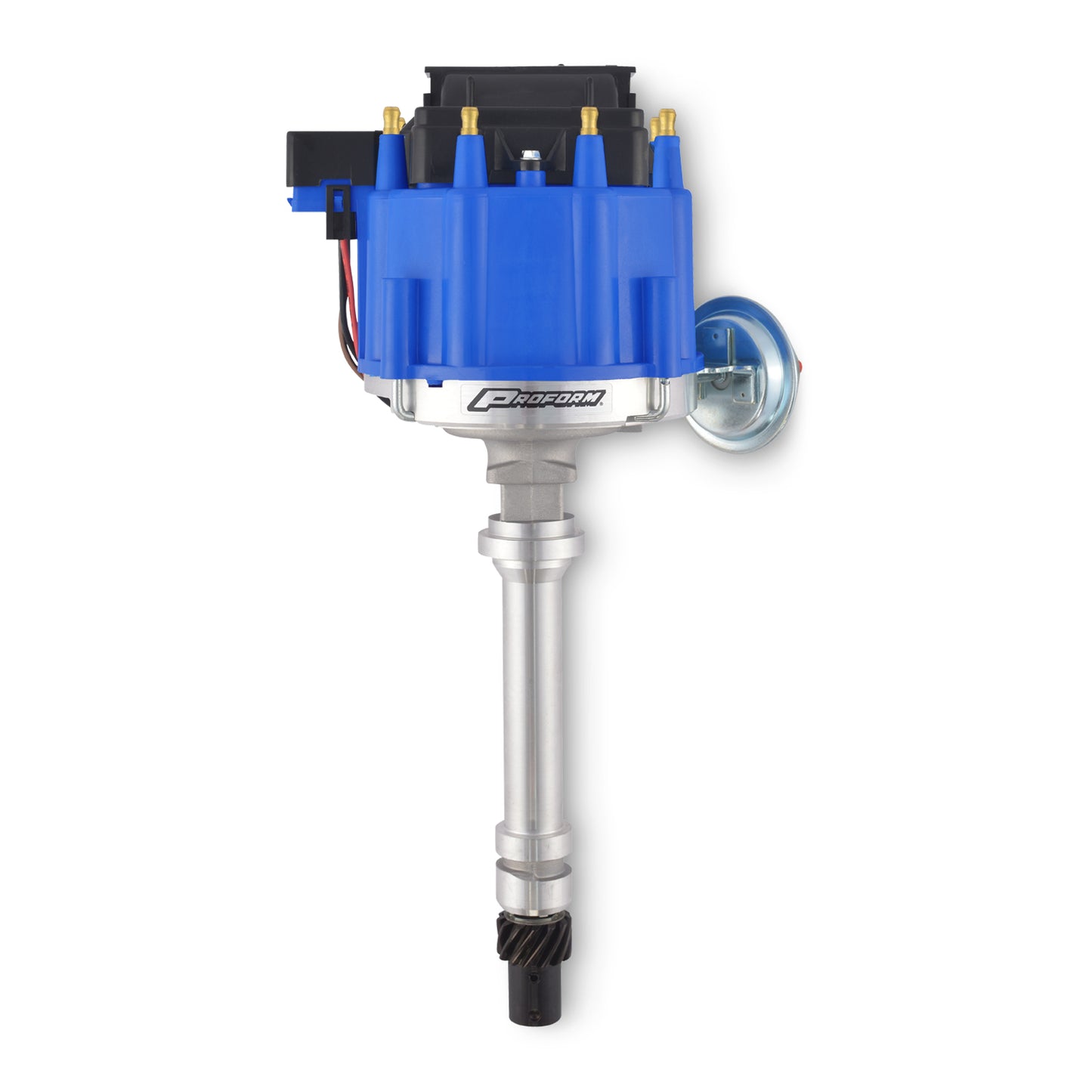 Proform HEI Distributor; Racing Type w/Vac-Adv; Blue Cap; Polished; For Chevy V8 Engines 66941BC