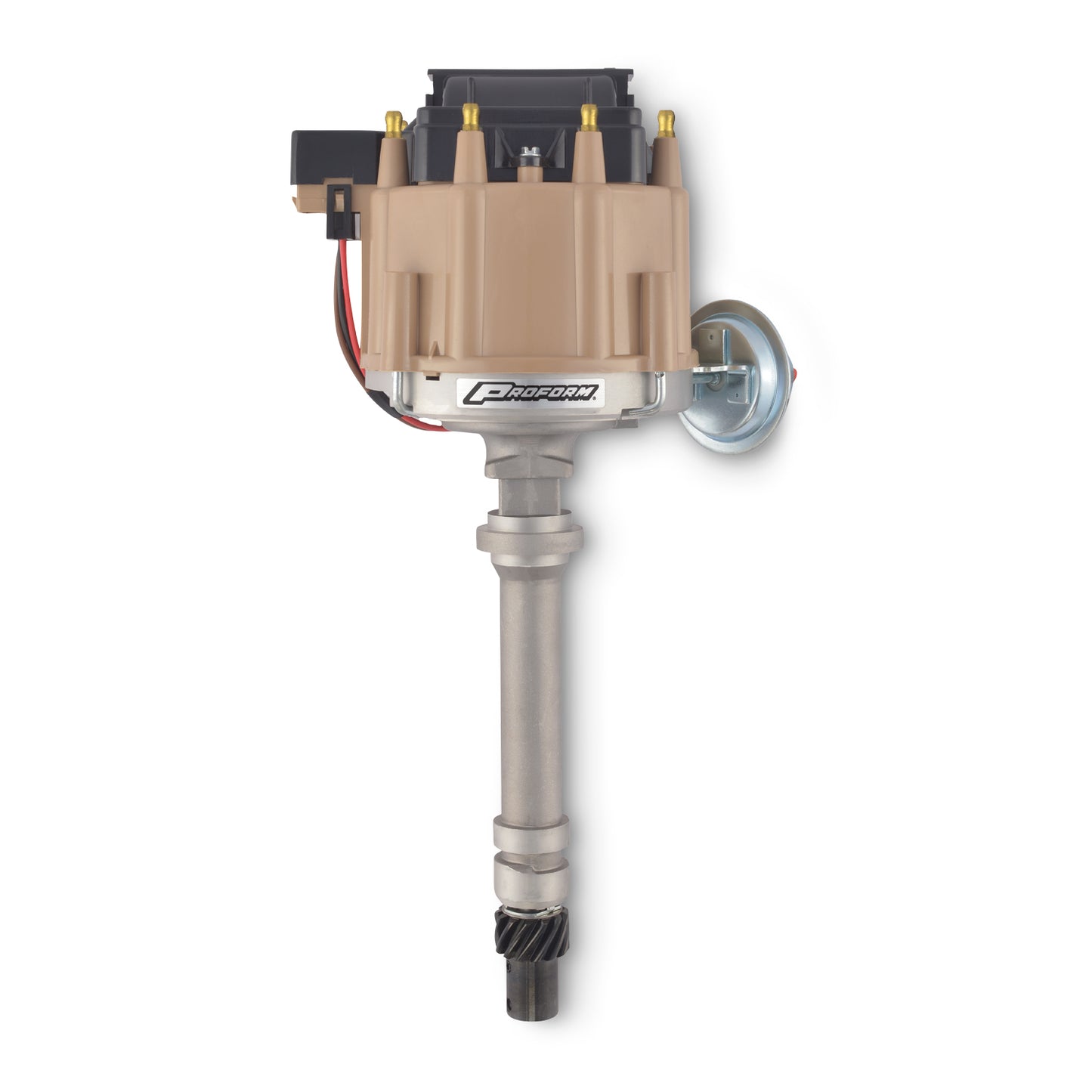Proform HEI Distributor; Racing Type w/Vac-Adv; Tan Cap; Unpolished; Chevy V8 Engines 66941TU