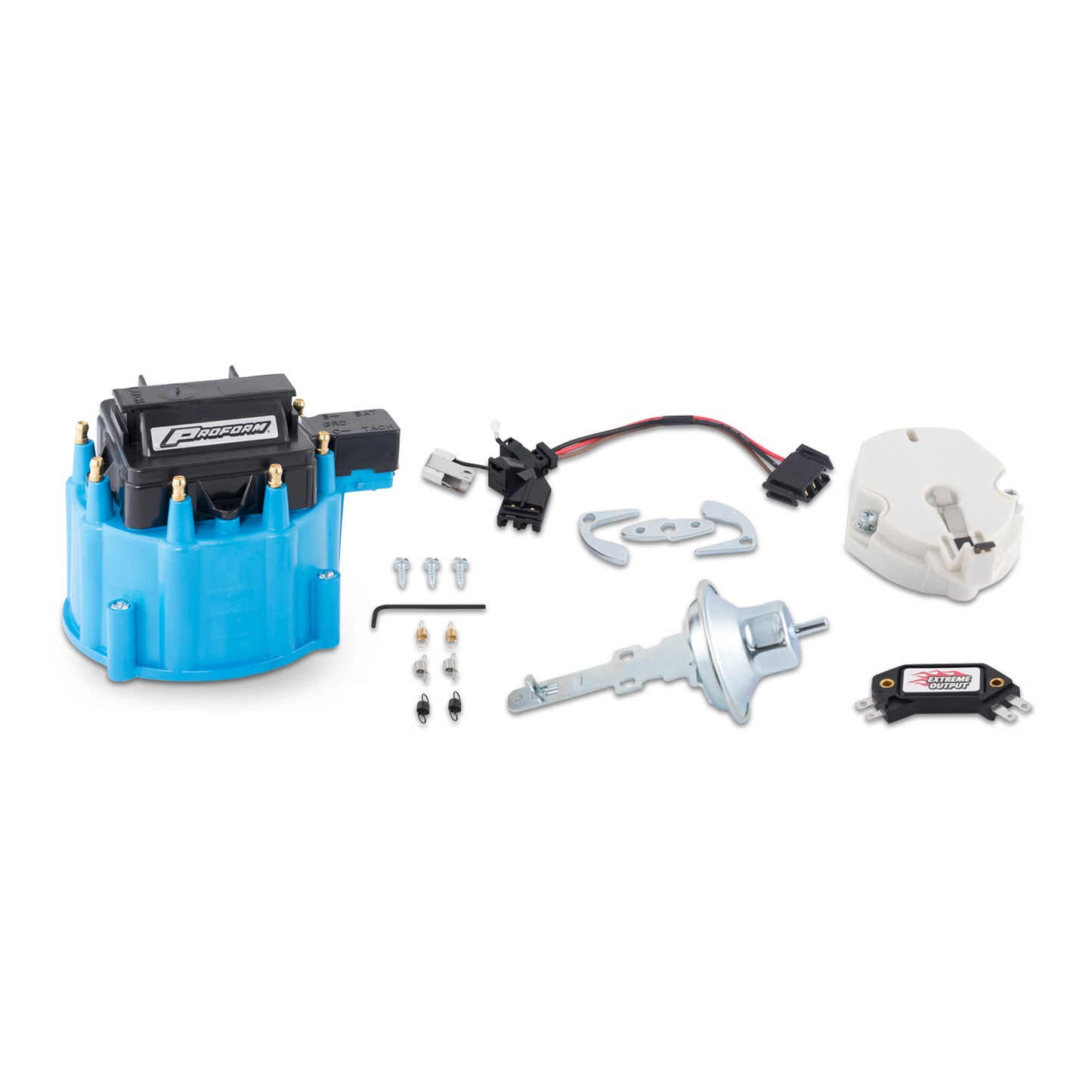 Proform Engine Distributor Tune-Up Kit; Fits GM HEI V8 Dist w/Internal Coil; Blue Cap 66945BC